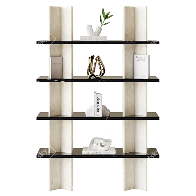 Sculptural Shelving: Modern Minimalism 3D model image 1