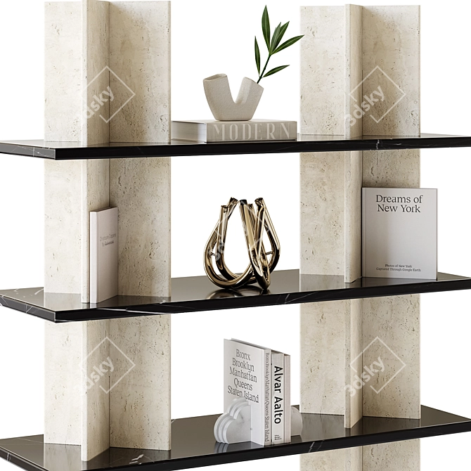 Sculptural Shelving: Modern Minimalism 3D model image 3