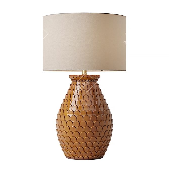 Liza Ceramic Table Lamp - Petal Design 3D model image 1