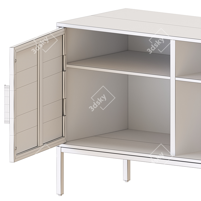 Modern Beige & Grey Media Unit 3D model image 5