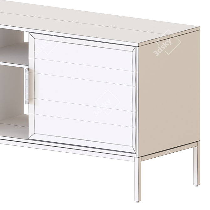 Modern Beige & Grey Media Unit 3D model image 6