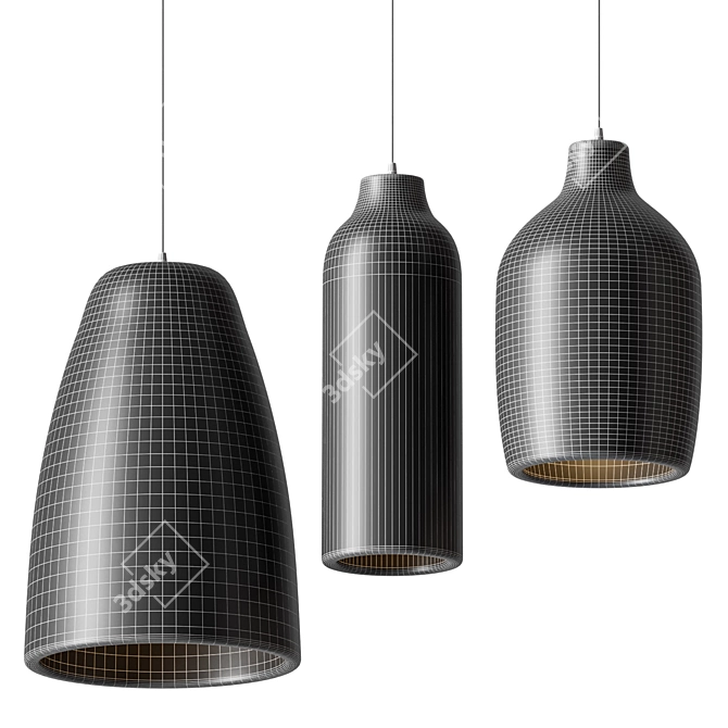 Modern Agustín Pendant Light, Various Sizes 3D model image 3