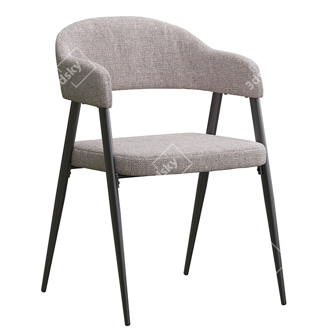 Gray Tweed Twin Chair 3D model image 1