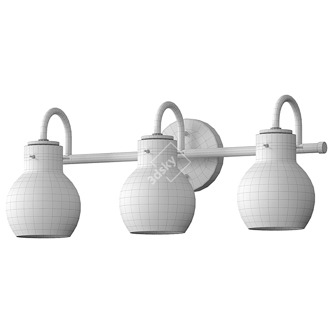 Sleek Chrome Vanity Light 3D model image 2