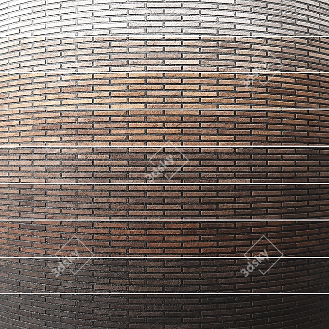 Seamless Brick Wall Texture Set 3D model image 2