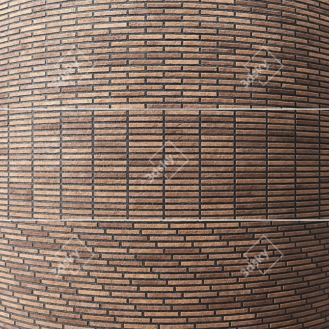 Seamless Brick Wall Texture Set 3D model image 3