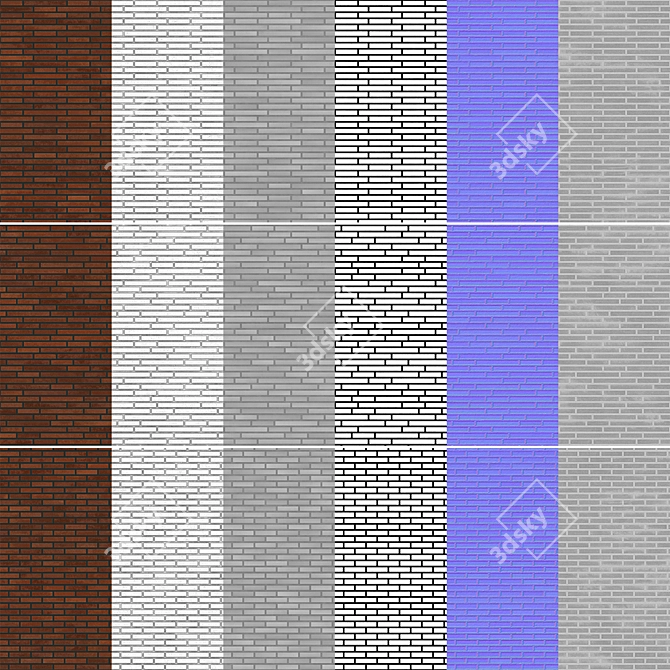 Seamless Brick Texture Pack 3D model image 5