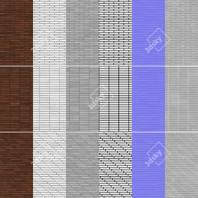 Seamless Brick Texture Pack 3D model image 6