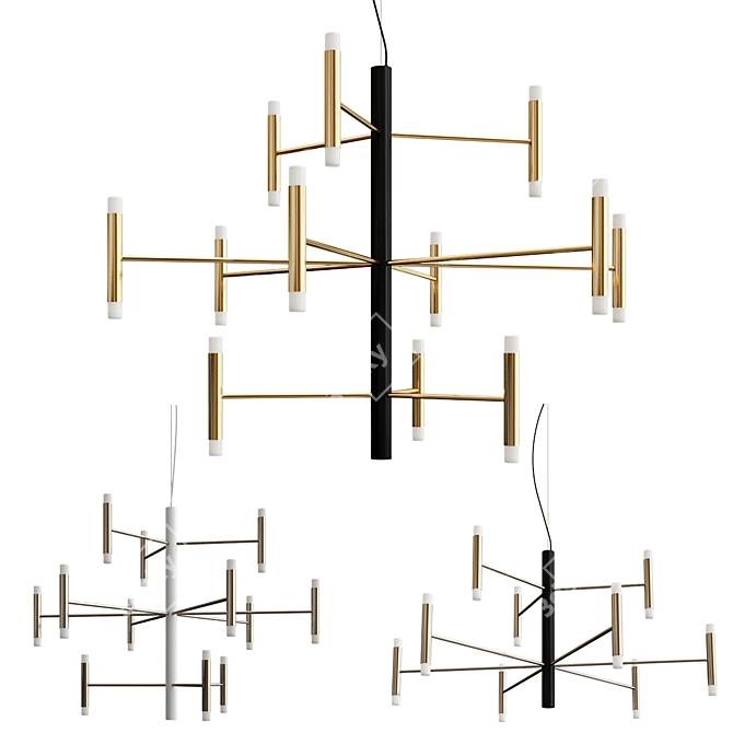 Modern LED Chandelier PERLA (2023) 3D model image 1