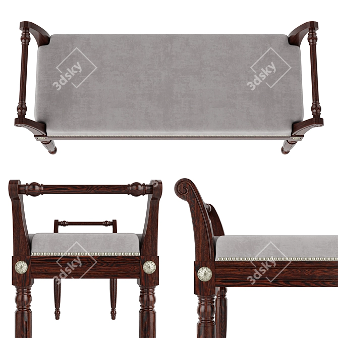 2-Seater Lorenzo Bench 3D model image 2