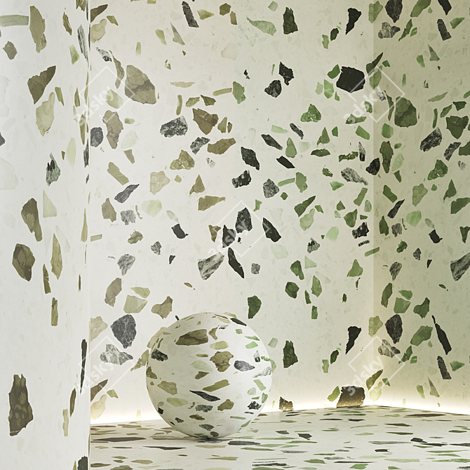 Seamless Terrazzo Marble Texture Pack 3D model image 3