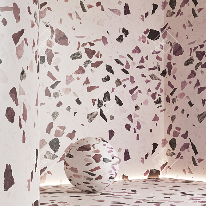 Seamless Terrazzo Marble Texture Pack 3D model image 5