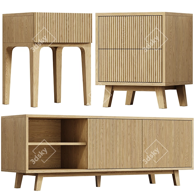 Osobica Bedside TV Stand, Table 3D model image 1