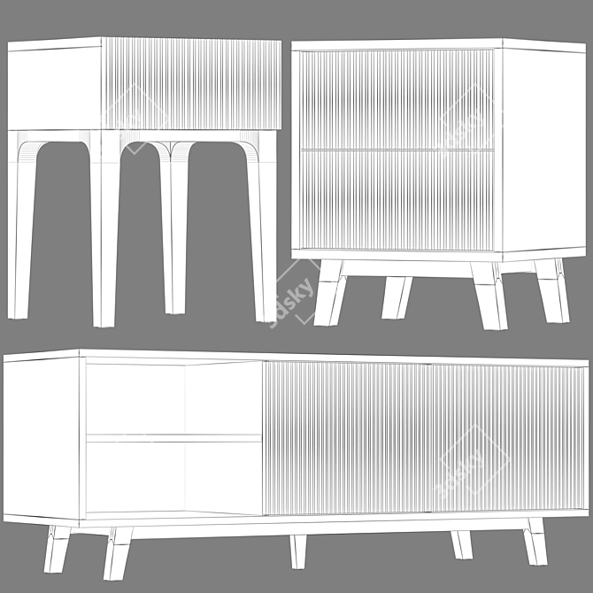 Osobica Bedside TV Stand, Table 3D model image 5
