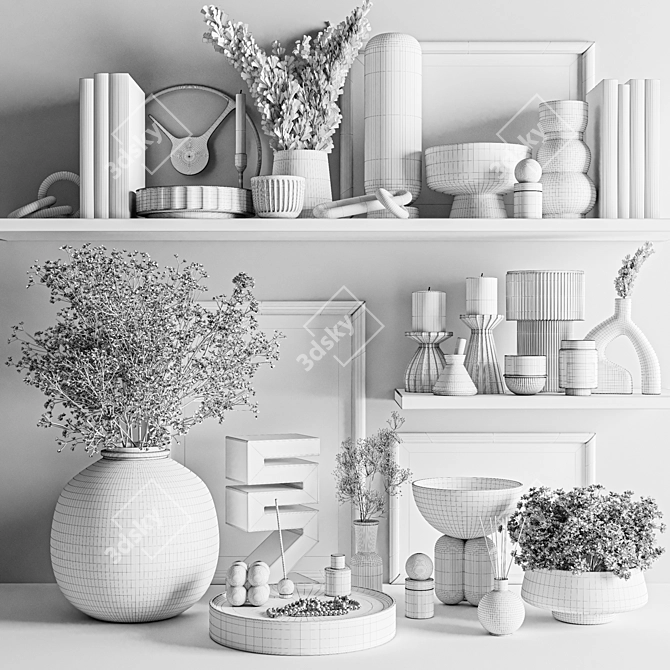 Modern Interior Decor Set 3D model image 5