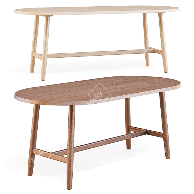 Kimua Oak Dining Table Collection 3D model image 1