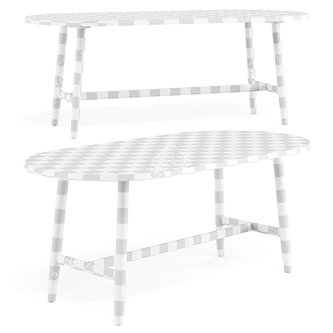 Kimua Oak Dining Table Collection 3D model image 6