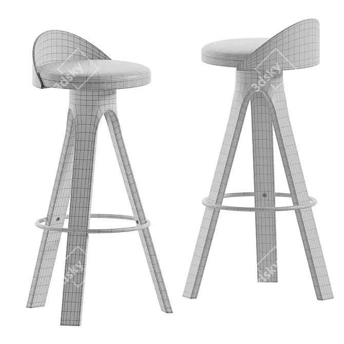 Modern Style Barstool by Cecilio 3D model image 2