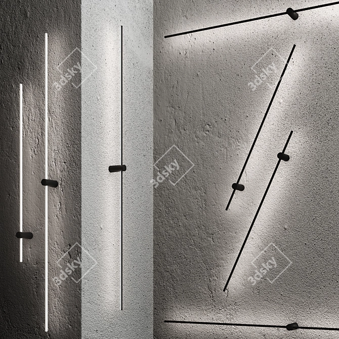 Modern LED Aluminium Wall Lamp 3D model image 2