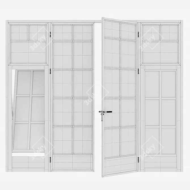 304 Aluminium Door, Corona Render 3D model image 5