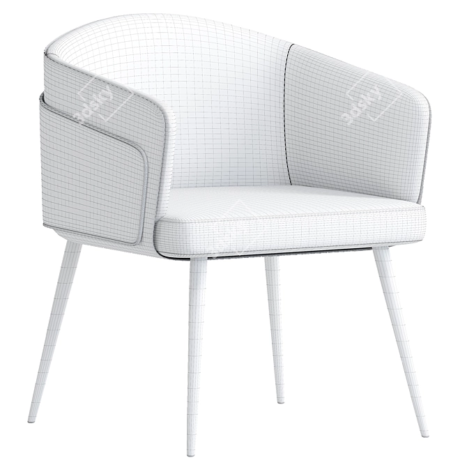 Enrico Fabric Armchair: Stylish Comfort 3D model image 3