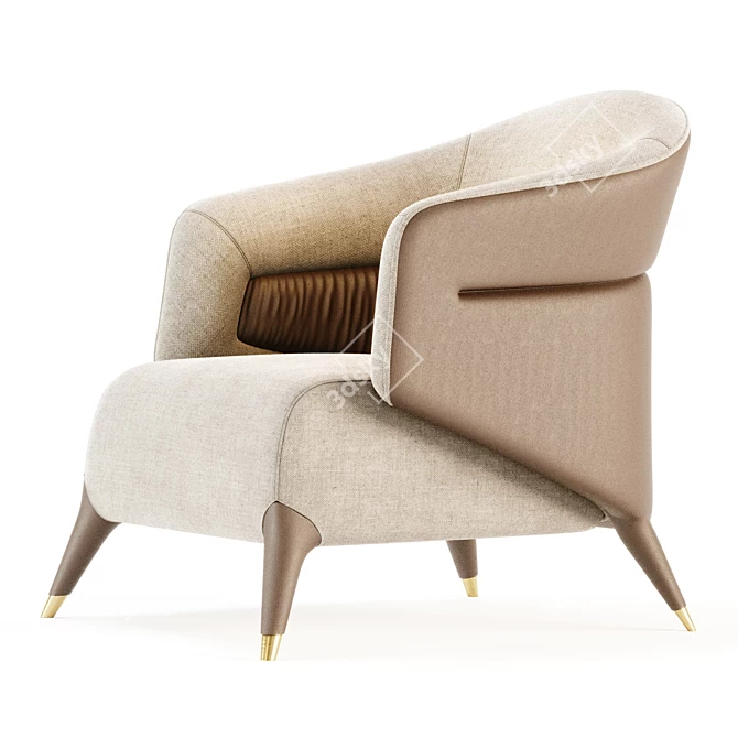 BOUVANER Modern Armchair 3D Model 3D model image 3