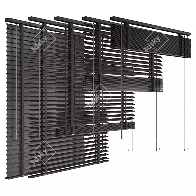 Folding Wooden Blinds 3D model image 4