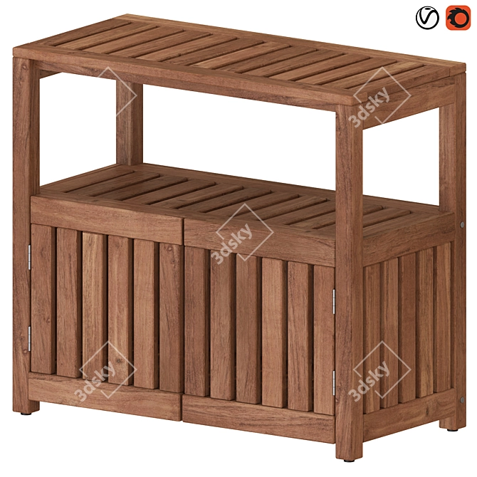 Minimalist IKEA NAMMARO Shelf Unit 3D model image 1
