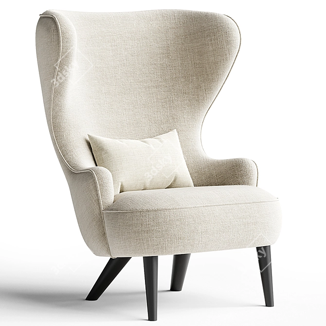  Stylish TOM DIXON Wingback Chair 3D model image 1