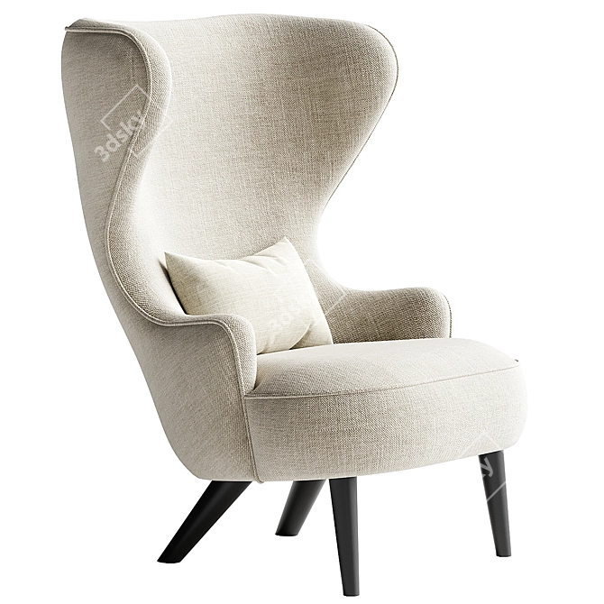  Stylish TOM DIXON Wingback Chair 3D model image 2