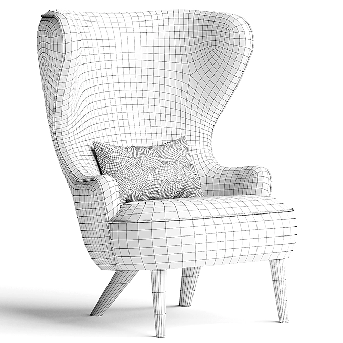  Stylish TOM DIXON Wingback Chair 3D model image 3