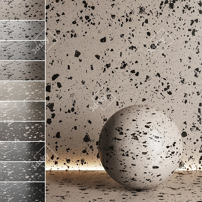 Seamless Terrazzo Marble Texture Pack 3D model image 1