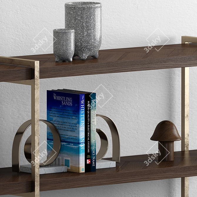Modern Metal Shelf Sculpture 3D model image 4