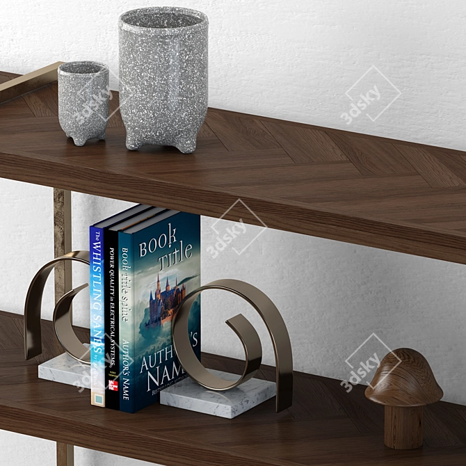 Modern Metal Shelf Sculpture 3D model image 6