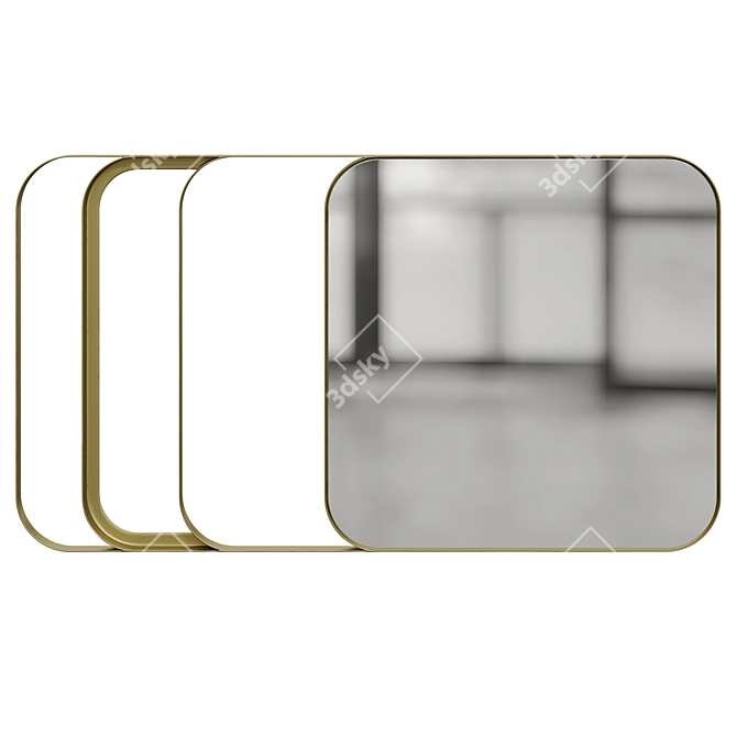 Contemporary Good Vibes Mirror, 90cm 3D model image 1