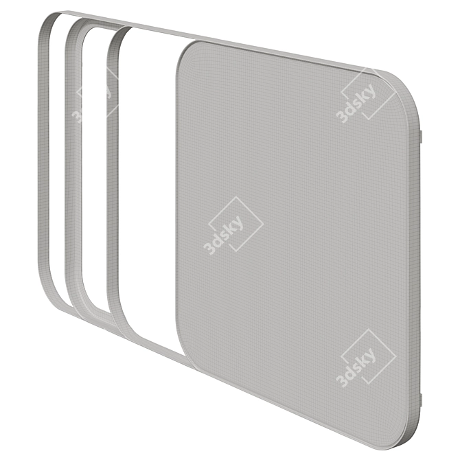 Contemporary Good Vibes Mirror, 90cm 3D model image 3
