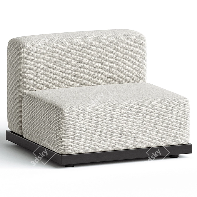 Modern Armless Restful Designer Seating 3D model image 1