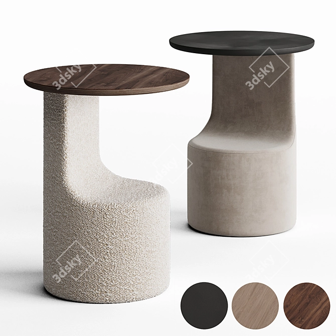 Comfortable Modern Hippo Side Table 3D model image 1