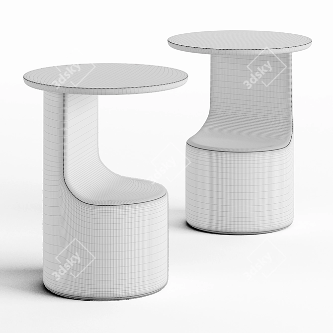 Comfortable Modern Hippo Side Table 3D model image 3