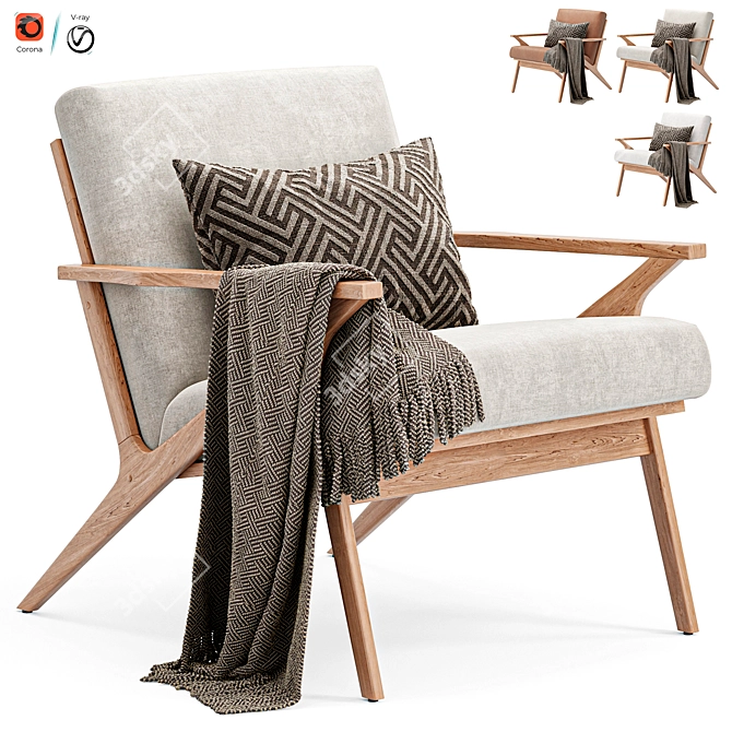 Crate & Barrel Cavett Armchair 3D model image 1