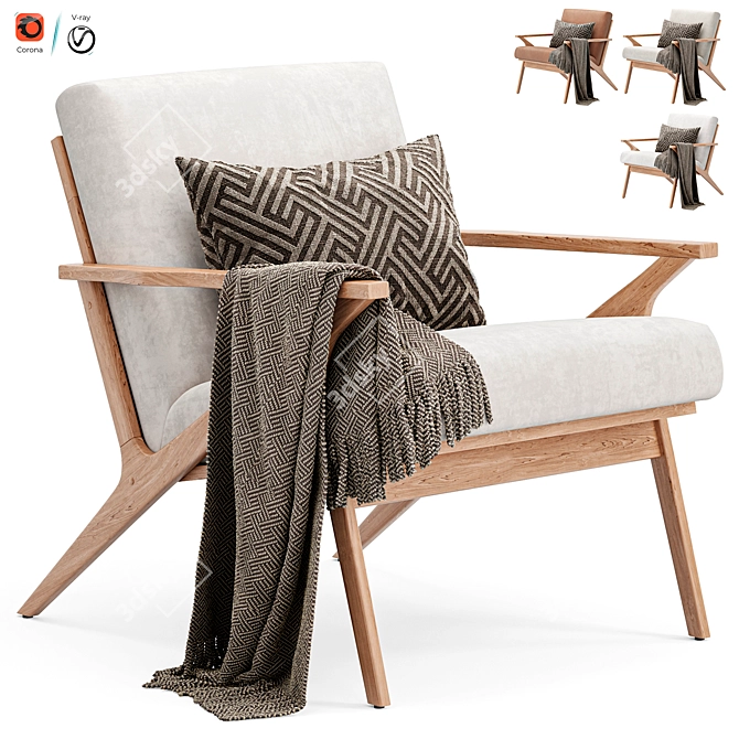 Crate & Barrel Cavett Armchair 3D model image 5