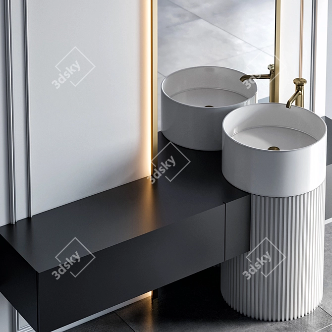 Gessi Origi Bathroom Furniture Set 3D model image 6