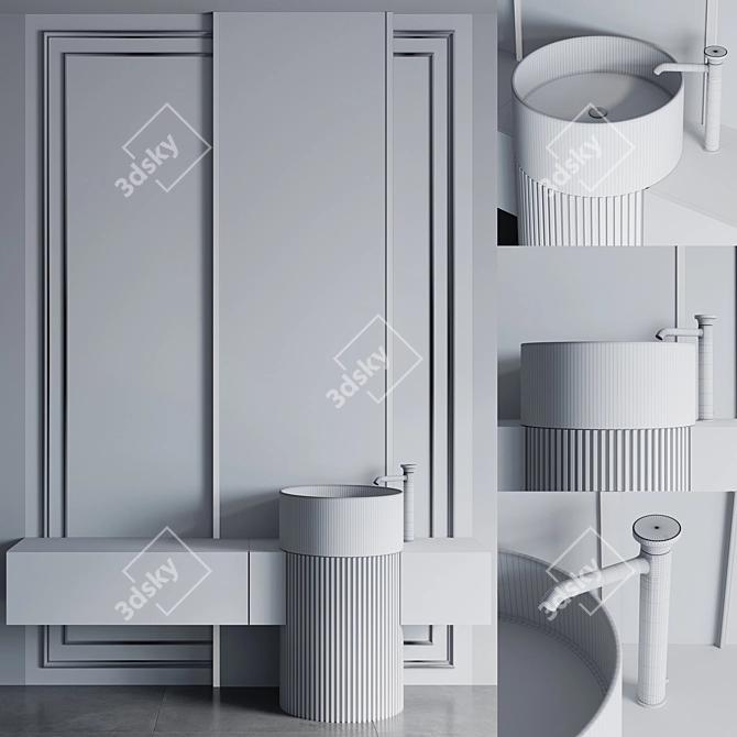 Gessi Origi Bathroom Furniture Set 3D model image 1