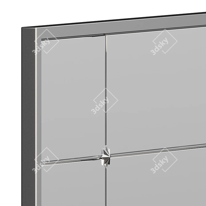 Bronze-Finished Rectangular Metal Mirror 3D model image 4