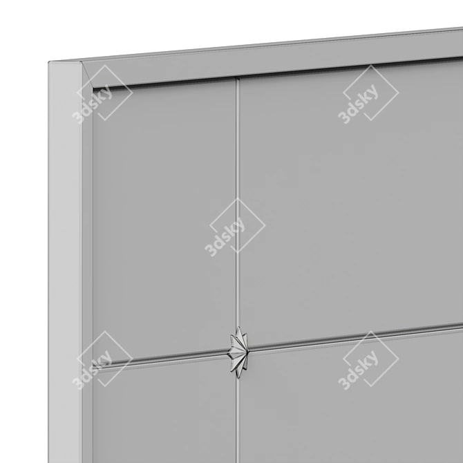 Bronze-Finished Rectangular Metal Mirror 3D model image 6
