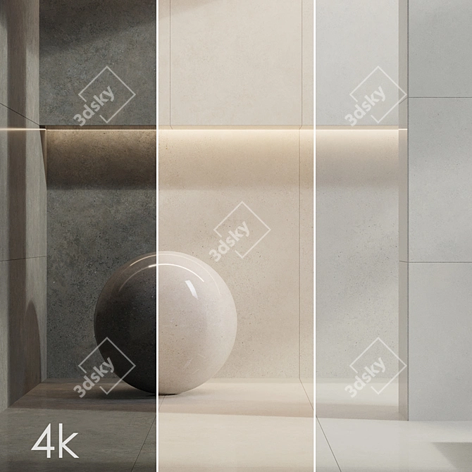 Cifre Porcelain Tile Bundle: Antracite, Cream, Pearl 3D model image 1