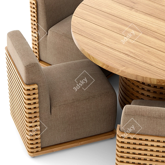 Modern Round Metal Outdoor Chair 3D model image 2