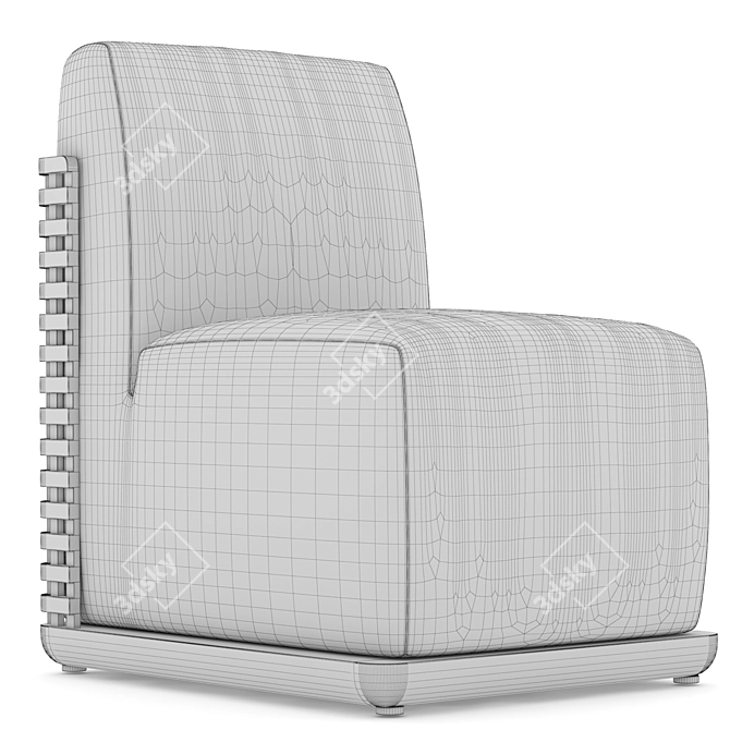 Modern Round Metal Outdoor Chair 3D model image 7