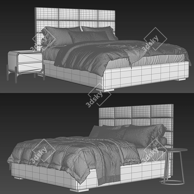 Modern Bed K4 by Delavega 3D model image 3