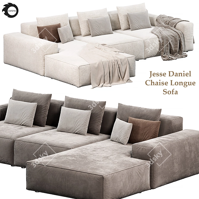 Modular Jesse Daniel Chaise Longue 3D model image 1